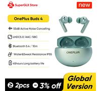 Global Version OnePlus Buds 4 True Wireless AI Call Noise cancelling Earphones 55dB Long Range IP55 Waterproof Portable Earbuds Add Green Case
