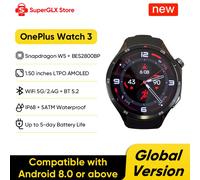 Global Version OnePlus Watch 3 Smart Watch 1.50inches LTPO AMOLED Display Snapdragon W5 Processor Dual Frequency GPS Wear OS Global Version Obsidian Titanium