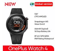 Global Version Oneplus Watch 4 NFC 46mm 1.5 inches LTPO AMOLED Screen Snapdragon W5 Health Tracking Bluetooth5.2 Smartwatch Black 24ship