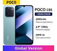 Global Version POCO C85 Smartphone 6.9" Dot Drop display 50MP Camera 6000mAh battery 33W Helio G81-Ultra NFC 6GB 128GB Green