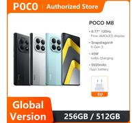 Global Version POCO M8 5G Mobile Phones Smartphone Snapdragon® 6 Gen 3 6.77" Flow AMOLED display 5520mAh battery 45W NFC 8GB 512GB Black