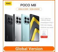 Global Version POCO M8 5G Smartphone Snapdragon® 6 Gen 3 6.77" Flow AMOLED display 5520mAh battery 45W NFC 8GB 256GB Black