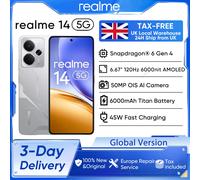 Global Version realme 14 5G Smartphone Snapdragon 6 Gen 4 Chipset 6.67" 120Hz AMOLED Display 45W 6000mAh Battery Android 15 12GB 256GB Silver