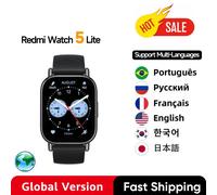 Global Version Redmi Watch 5 Lite Bluetooth Phone Call 1.96" Display 150+ Fitness Modes 5ATM Waterproof Mi Smartwatch Black