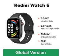 Global Version Redmi Watch 6 2.07" AMOLED Screen 550mAh Battery 150+ Sports Modes 5ATM Water Resistance Xiaomi HyperOS 3 Black
