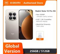Global Version Xiaomi Redmi Note 15 Pro 5G MediaTek Dimensity 7400-Ultra 6.83"AMOLED display 200MP main camera Mobile Phones 12GB 512GB Black