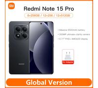 Global Version Xiaomi Redmi Note 15 Pro Mobile Phones MTK Helio G200-Ultra 6.77"AMOLED display 200MP ultimate-clarity camera 12GB 512GB Black