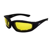 Global Vision Eyewear Men's Kickback 24 Sunglasses with Photochromic Color Changing Yellow Lens, Matte Black Frame