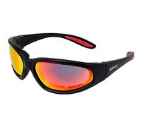 Global Vision Hercules Safety Glasses Z87.1+ Nylon Black Frames Shatterproof Anti-Fog Red G-Tech Mirror Lenses