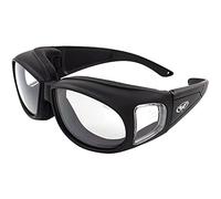 Global Vision Outfitter Motorcycle Glasses with Black Frames and Clear Lenses That Fit Over Other Glasses