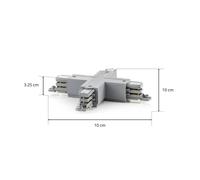 GLOBAL X-connector for Noa 3-circuit track system, grey