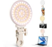 GlobalCrown Portable Selfie Light for phone,100 LEDs Ring Light Rechargeable Phone Lights clip on,3 Lights Modes for mobilephone/Camera/Laptop Picture,Makeup Photo,Youtube,TikTok,Photography