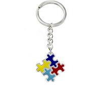 Autism Awareness Colorful Puzzle Piece Charm Keychain Car Key Ring Unisex Gift - Multicolor GlobalDeal Direct