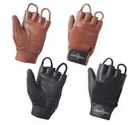 Globaleather Classic Fingerless Wheelchair Gloves - Black (Small) - Hardwearing, Padded Breathable Leather for Great Grip, Protection, Comfort & Durability