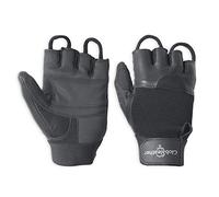 Globaleather SureGrip Fingerless Wheelchair Gloves - Black (X Small) - Hardwearing, Padded Breathable Leather, Rubberised Palm for Great Grip, Comfort & Durability