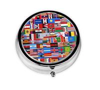 GlobalFlagsMosaic Unique Customized Pill Organizer - 7 Day AM PM Travel Pill Box with Full Print Design - Iron Plating Mini Medicine Organizer