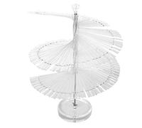 Globalflashdeal Nail Art Tips Stand, Clear Fashional Spiral Fan Shape Display Stand Holder for False Nail Art Polish Board Tips Stick 120pcs