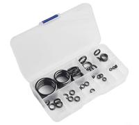 GLOBALHUT 40pcs Fishing Rod Repair Kit Ceramic Guide Ring Set, Rod Eye Replacement with 10 Sizes from 4.72mm to 30mm for DIY Rod Building and Maintenance, Black(40pcs)