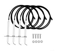 GLOBALHUT 4Pcs Grill Ignitor Wire Kit & for IGNITION Electrode For Vermont For Uniflame For BHG Castings Grills, For Tube Type Gas Grill Burner Igniter, Insulator, Good Insulation
