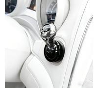 GLOBALHUT All Metal Car Push Start Button Cover, Alloy Engine Ignition Switch Ring Decoration with Tape for Round Flat One-Button Start, Fit for Most Vehicles (Black)(Silver)