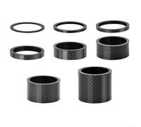 GLOBALHUT Carbon Fiber Bike Headset Spacers Set, 8PCS For 28.6mm Fork Ultralight Full Carbon Bicycle Stem Washer 1-30mm Thickness Road MTB