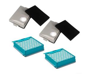 GLOBALHUT Carbon Filter Replacement, For Miele for BLIZZARD CX1/Boost CX1 Vacuum Cleaners, HEPA Fine Dust Filter Set, For SF-HY 60 11639240 11639250 CX-FSF(2 Sets)
