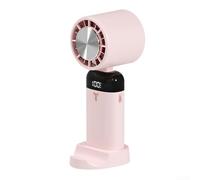 GLOBALHUT Handheld Fan, Handheld Fan With Refrigerated Ice Plate, Foldable Design, Digital Display(pink)
