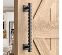 GLOBALHUT Rustic Barn Door Handle, 12 Inch Heavy Duty Metal Pull, for Sliding Barn Shed Door, for Sheds/Garden Gate/Cabinet Doors/Bathroom Sliding Door/Large Industrial Sliding Door, with Screws
