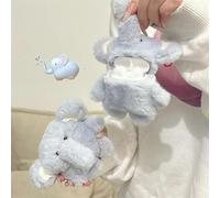 GLOBALHUT Wireless Earphone Box, Fluffy Elephant Headphones Protective Case For AirPods Pro 1 2 3 4 For Pro Generation, Generations Wireless Headphone Cover Shockproof Shell(pro 2)