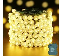 GlobaLink 10M/33FT 100 LED Globe Fairy String Lights Christmas Lights Battery Operated Berry Warm White 8 Modes Outdoor Indoor Timer for Xmas Tree Bedroom Wedding Party Garden