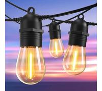 GlobaLink 16m/53FT S14 Outdoor Festoon Lights, Connectable, Mains Powered
