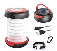 GlobaLink Camping Lantern, LED Rechargeable Camping Light, Solar/USB Powered Collapsible Tent Light with First-Aid Whistle, Camping Lamp for Outdoor Hiking Tent Garden, Emergency Charger for Phone