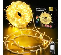 GlobaLink Christmas Chasing Rope Lights, 30M/100ft 600Leds Rope Lights, IP65 Waterproof Led Tube Light with 9 Modes, Mains Christmas String Lights for Xmas Tree Garden Outdoor Indoor Decor-Warm White