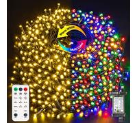 GlobaLink Outdoor Christmas Lights, 50m 500LEDs Color Changing String Lights, Waterproof Mains Powered LED String Lights with 11 Modes & Remote, Timed Fairy Lights for Xmas Tree, Outside, Garden Decor