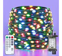 GlobaLink Rope Lights on Dark Cable, 25M/82FT 500Leds Christmas Rope Lights, IP65 Waterproof Led Tube Light with 8 Modes, Mains Powered Christmas String Lights for Xmas Tree Garden Fence Decor