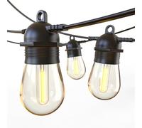 GlobaLink S14 LED Outdoor String Lights - 101FT/31M, IP65 Waterproof Festoon 2700k 30+2 Bulbs for Patio, Terrace, Yard, Wedding Party Decor - Connectable