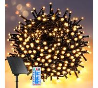 GlobaLink Solar Christmas String Lights, 10M 100led Dimmable with Remote | Solar Powered Outdoor Christmas Lights, Waterproof Xmas Fairy Lights with 8 Modes & Timer for Garden Patio Gazebo Decor