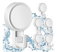 GlobaLink Suction Cup Hooks, Heavy Duty Suction Hooks Hold up to 11LB, Reusable & Waterproof & Transparent Shower Hooks, Towel Hanger Kitchen Bathroom Hook for Loofah Wreath Bags Bathrobes - 6 Pack