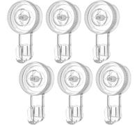 GlobaLink Suction Hooks, Heavy Duty Vacuum Clear Suction Cup Hook Hold up to 11LB, Reusable & Waterproof Shower Hooks, Towel Hanger Kitchen Bathroom Hook for Wreath Bags Bathrobes Mirror - 6 Pack