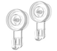 GlobaLink Suction Hooks, Heavy Duty Vacuum Clear Suction Cup Hook Hold up to 5KG/11LB, Reusable & Waterproof Shower Hooks, Towel Hanger Kitchen Bathroom Hook for Wreath Bags Bathrobes Mirror - 2 Pack