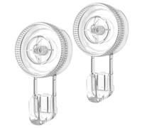 GlobaLink Suction Hooks, Heavy Duty Vacuum Clear Suction Cup Hook Hold up to 5KG/11LB, Reusable & Waterproof Shower Hooks, Towel Hanger Kitchen Bathroom Hook for Wreath Bags Bathrobes Mirror - 2 Pack