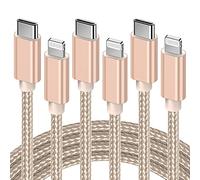 GlobaLink USB C to Lightning Cable, 3Pack 2m MFi Certified iPhone USB C Cable, Fast Nylon iPhone 12 Charger Cable Long Type C to iPhone Charger Cord for iPhone 13 12 Mini 12 Pro Max 11 Pro X 8 - Gold