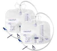 GlobalRoll Urinary Drainage Bag with Anti-Reflux Chamber, Bedside Drainage Bag 4000 mL with 48" Drainage Tube, Hook Hanger and Clips, Large Capacity Urine Bag for Home and Hospitals, 2 Pack
