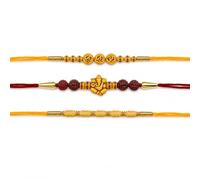 GLOBAL'S CUPIDS HYPNOSIS HYPNOTIC Premium Rakhi Bracelet Set of 3 for Raksha Bandhan Celebration | Traditional Festival Threads with Decorative Beads and Handcrafted Detailing, Standard, Cotton, no