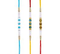 GLOBAL'S CUPIDS HYPNOSIS HYPNOTIC Premium Rakhi Bracelet Set of 3 for Raksha Bandhan Celebration | Traditional Festival Threads with Decorative Beads and Handcrafted Detailing, Standard, Cotton, no