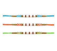 GLOBAL'S CUPIDS HYPNOSIS HYPNOTIC Premium Rakhi Bracelet Set of 3 for Raksha Bandhan Celebration | Traditional Festival Threads with Decorative Beads and Handcrafted Detailing, Standard, Cotton, no