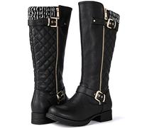 GLOBALWIN Women's Quilted Knee-High Fashion Boots, 17yy01 Black3, 5 UK