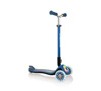 GLOBBER ELITE PRIME - Tretroller, 125/80 mm, ABEC 5, 3-rädrig, höhenverstellbar, LED-Rollen, Leuchtdeck