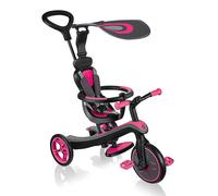 Globber 4 in 1 childrens explorer trike tricycle for kids with parent handle to push along tilt to steer 10 months to 5 years balance bike no tools required