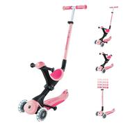 Globber - GO UP Deluxe Lights - 3-Wheel Scooter with Seat, for Children from 15 Months to 6 Years, Pink